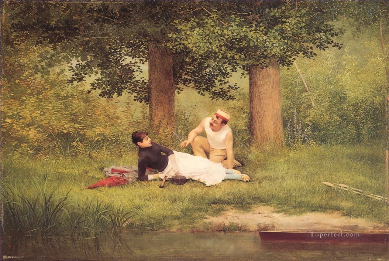The Flirtation classicism Croegaert Oil Paintings